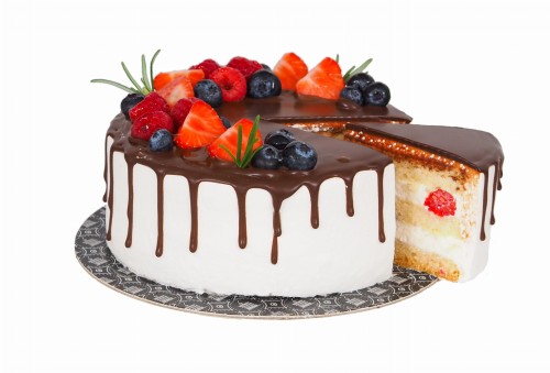 Tort śmietankowy z czekoladową polewą